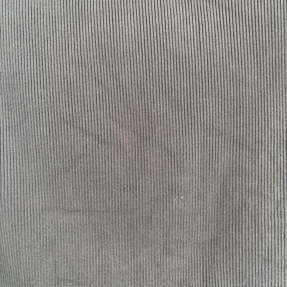 Elizabeth and James Ribbed Off the Shoulder Top Bell Sleeve Dark Gray - Picture 7 of 8